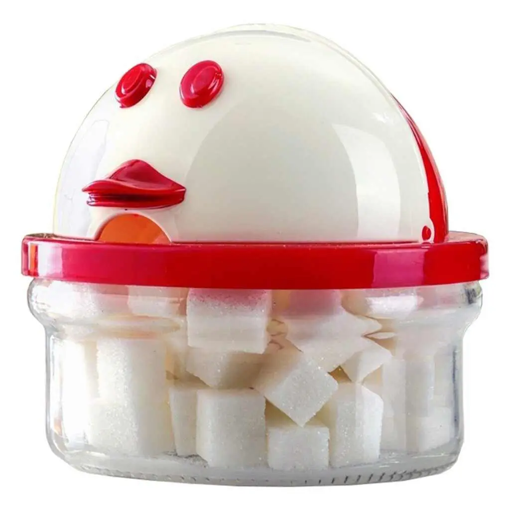 Sucrier en verre avec couvercle en plastique