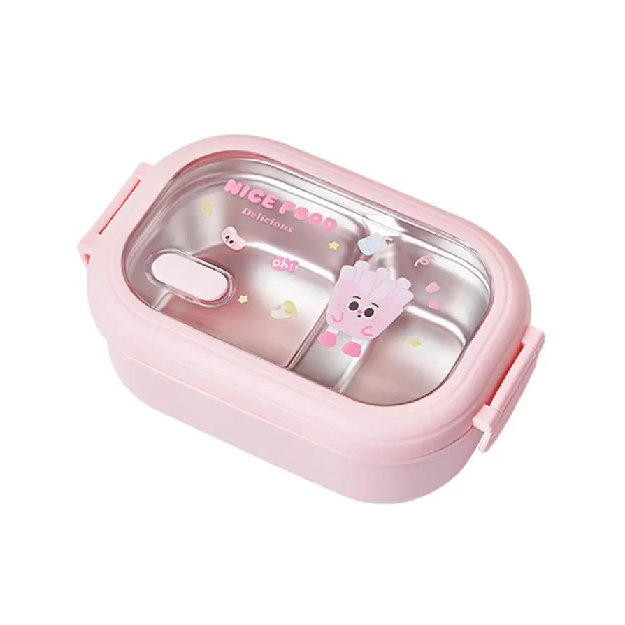 Boîte repas compartimentée en inox avec couvercle étanche