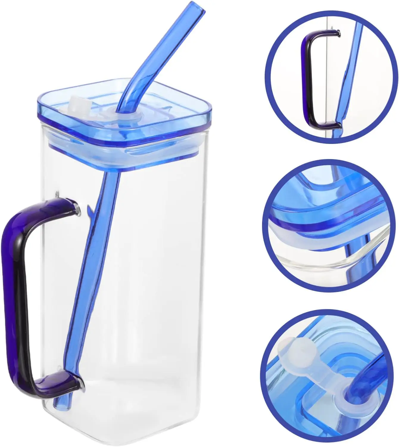 Tasse Carre avec paille en verre