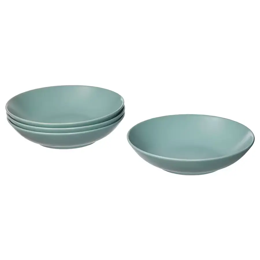 Assiette creuse ( Mat turquoise clair )